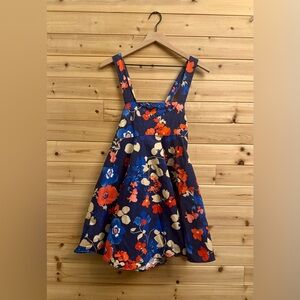 Peter Som Size 10/Medium Bold Floral Print Mini Dress Racerback Pockets Preppy